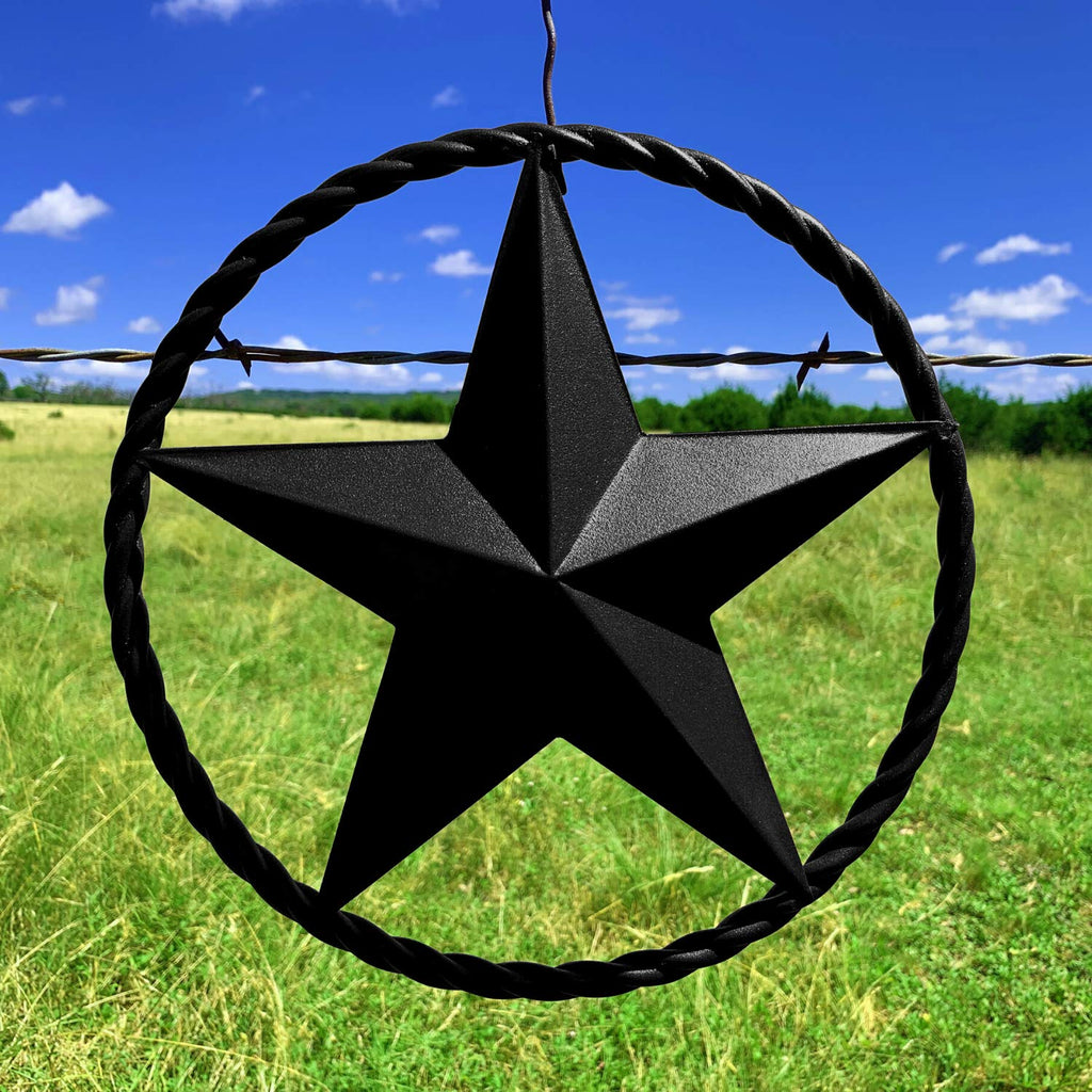 Dark Bronze Metal Barn Star - 12" Wall Art for Farmhouse, Western, Rustic Homes - Indoor and Outdoor Decorations