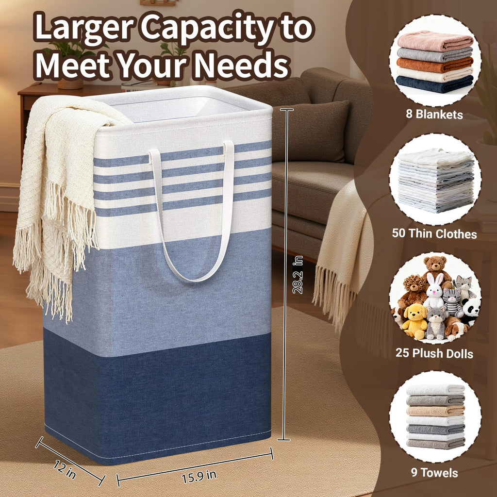 2 Pack Laundry Baskets, Collapsible Dirty Clothes Laundry Hampers