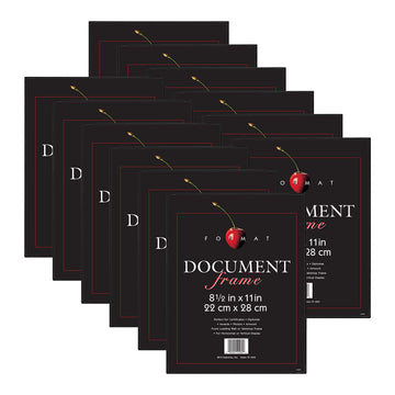 Format Diploma Frame, 8.5x11, Black, Tabletop Easel, 12-Pack
