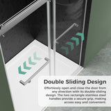 56"-60" W x 75" H Frameless Double Sliding Shower Door