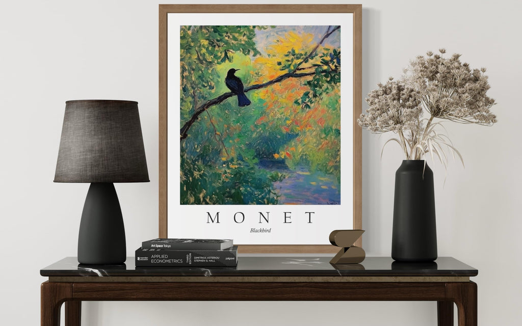 Blackbird Inspired Claude Monet Bird Poster Art Print - Monet Wall Art Exhibition Collections Artwork Aesthetic