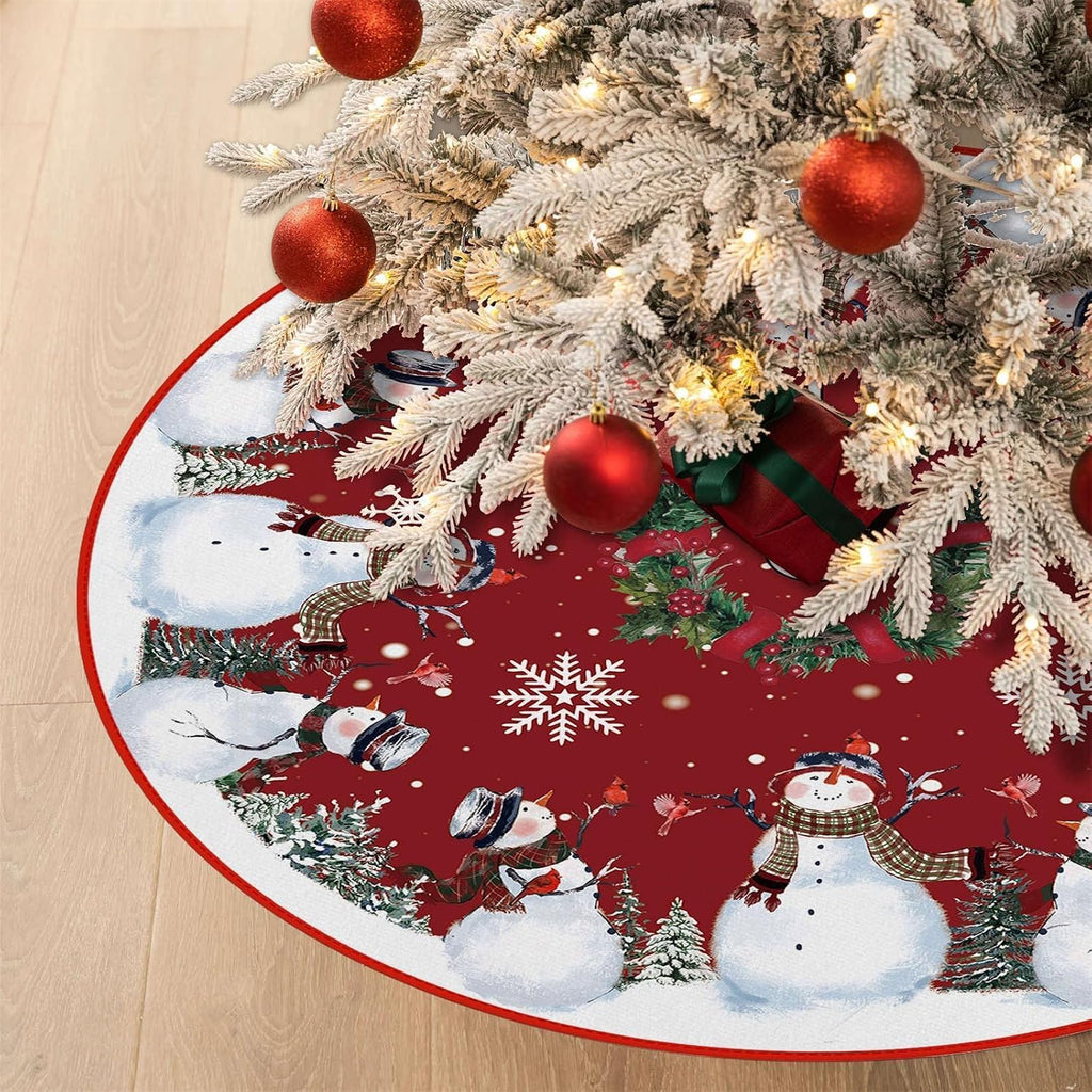 Snowman Christmas Tree Skirt 48 Inches