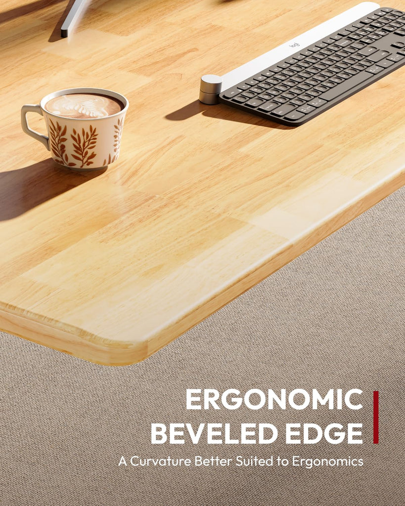 Solid Wood Dual Motor Standing Desk-63"x30"-Maple/White