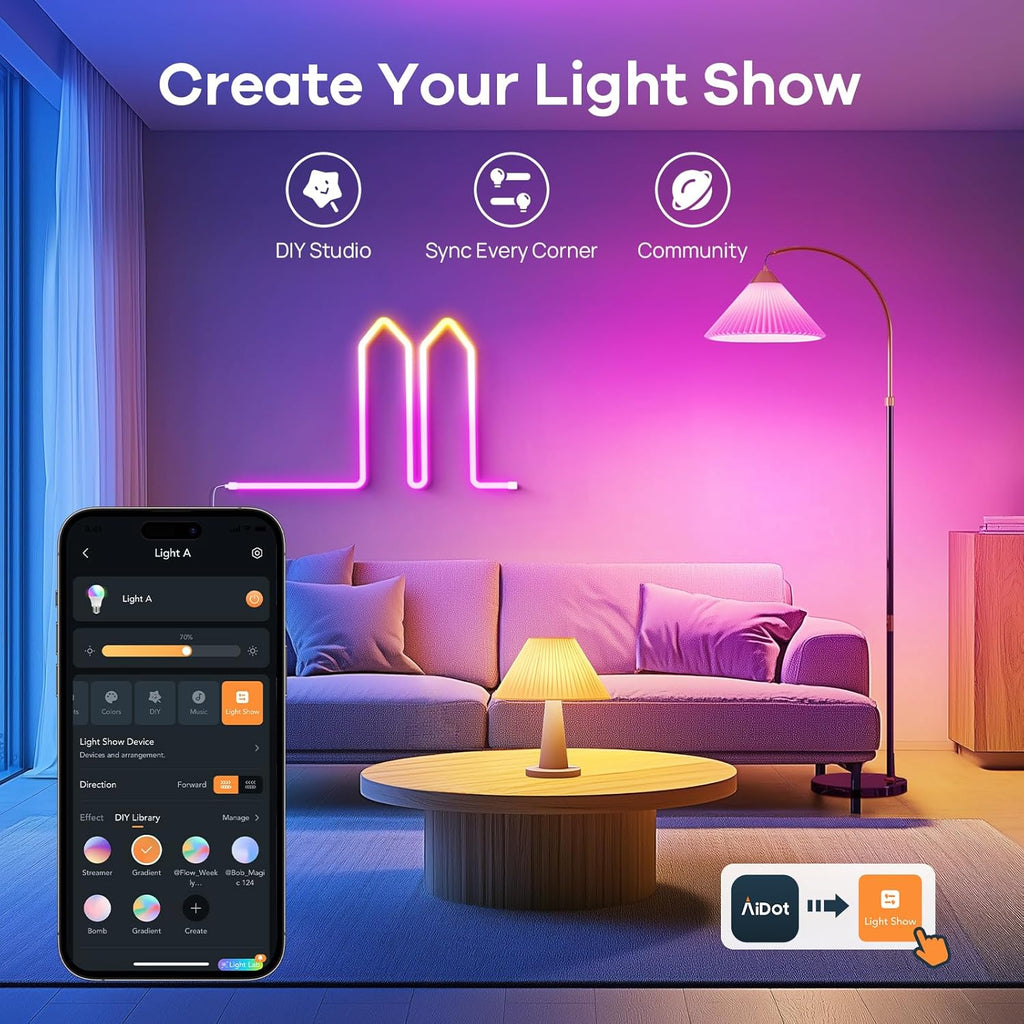 Smart Light Bulb,1200 Lumens BR30 Smart Flood Light Bulbs Work with App, Alexa, Google Home, RGBTW Color