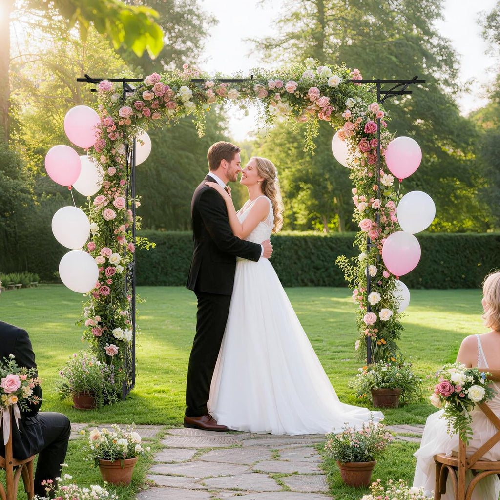 Garden Arbor, Arch for Wedding Ceremony Party, Christmas Garden Decor Steel Garden Trellis for Plant Climbing, Arch