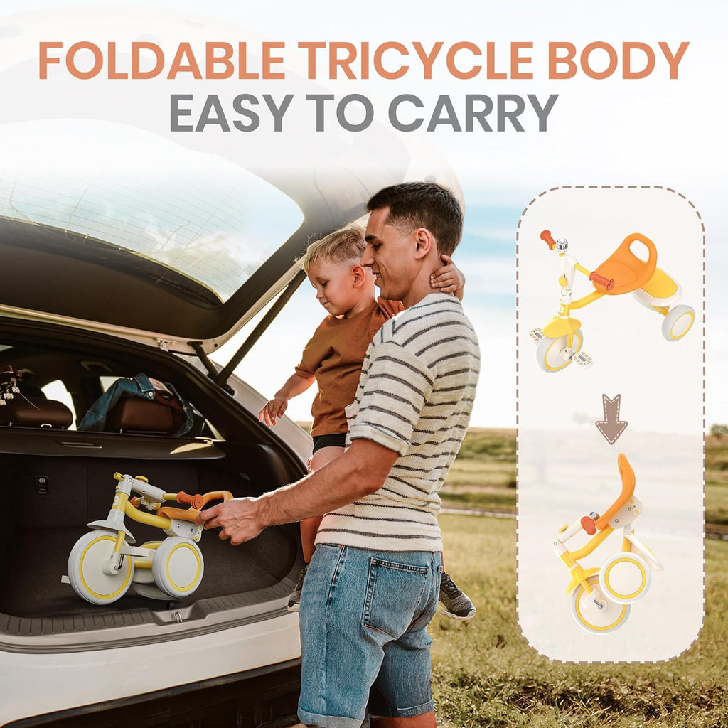 Toddler Tricycle with Bell, Kids Tricycle Age 18 Months to 5 Years, Kids Trike, Toddler Bike for 1.5-5 Year Olds