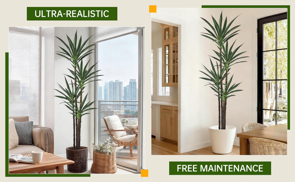 Artificial Agave Tree 6FT with 60 Leaves & 4 Trunks Yucca Plant