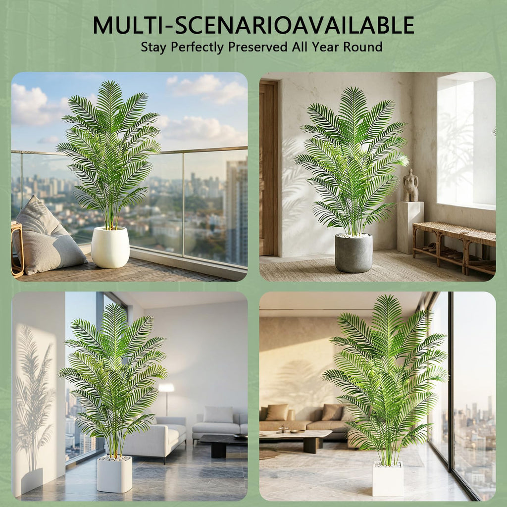 6FT Artificial Palm Tree, Realistic Tropical Fake Plants Indoor