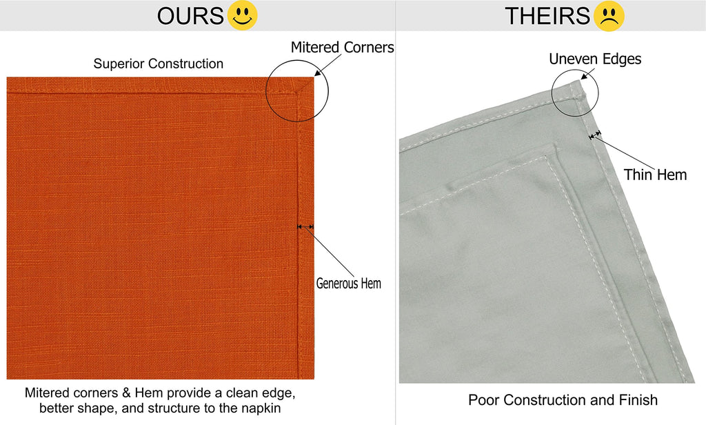 Harvest Cloth Napkins - Set of 12 Soft 100% Cotton Napkins