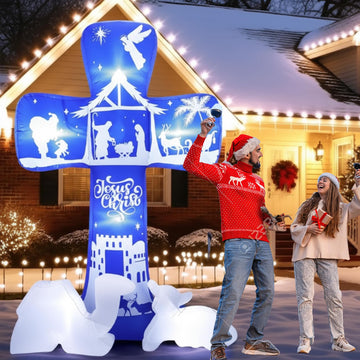 7 ft Outdoor Christmas Inflatable Nativity Scene Built in LED Light