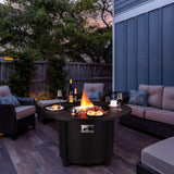 Propane Fire Pit Table 42 Inch Round – 50,000 BTU Outdoor Fire Pit with Lid, Converts to Patio Coffee Table, Certified, Includes Waterproof Cover & - Image 8