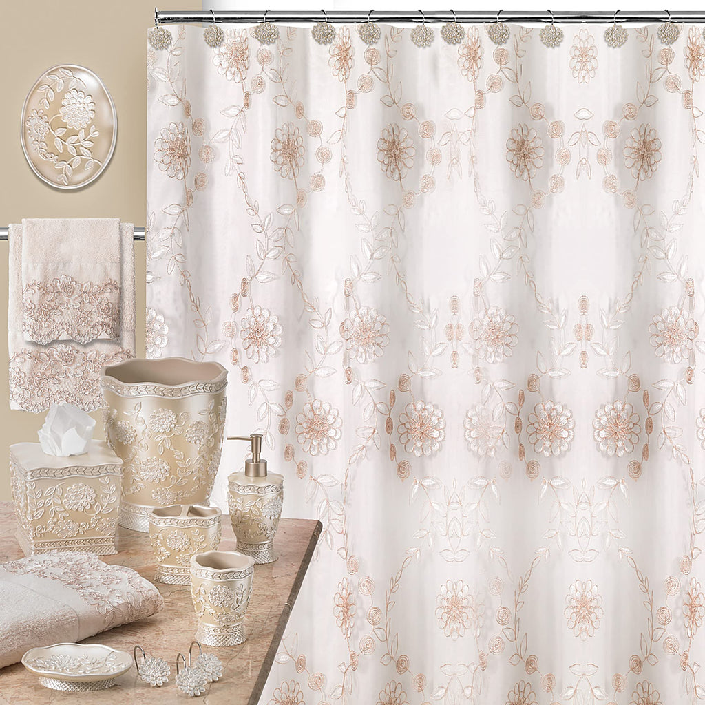 Rose Vine Shower Hooks Set - Curtain Rings with Unique Design - 12 Resin Hooks for Customizing Your Shower Space