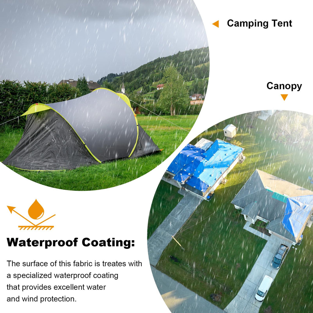 Waterproof Canvas Fabric, 58" Wide Upholstery Polyester Material, Durable Indoor Outdoor Water Resistant Fabric