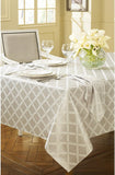 Laurel Leaf Tablecloth, Platinum - 70"W x 144"L