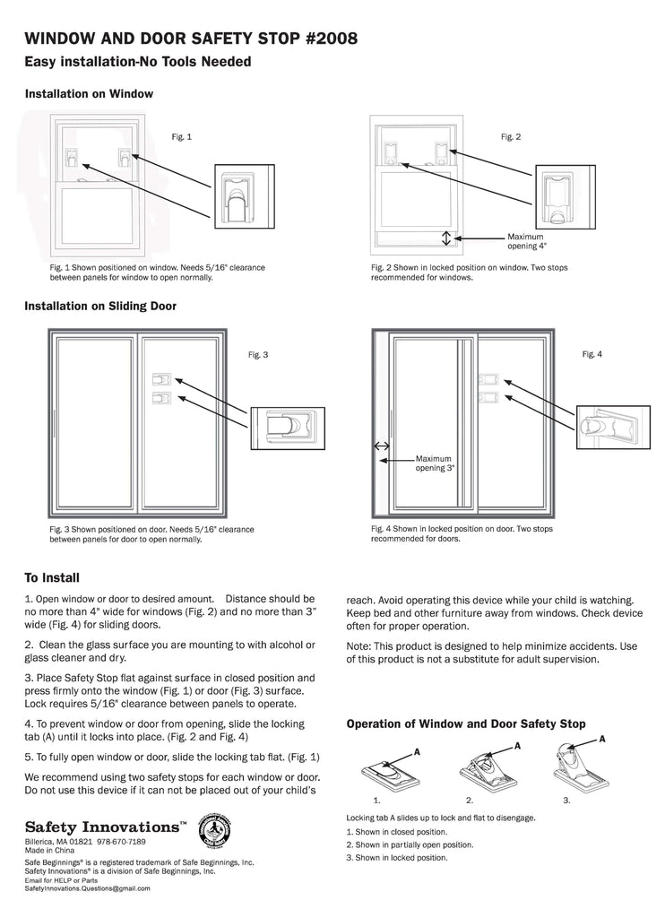 Childproof Your Windows and Sliding Doors with Our Window and Door Babyproof Safety Lock, (4-Pack)