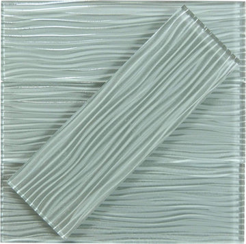 Oasis Tile Morning Mist Blue Wave | 4x12 Glossy Glass Subway Tile