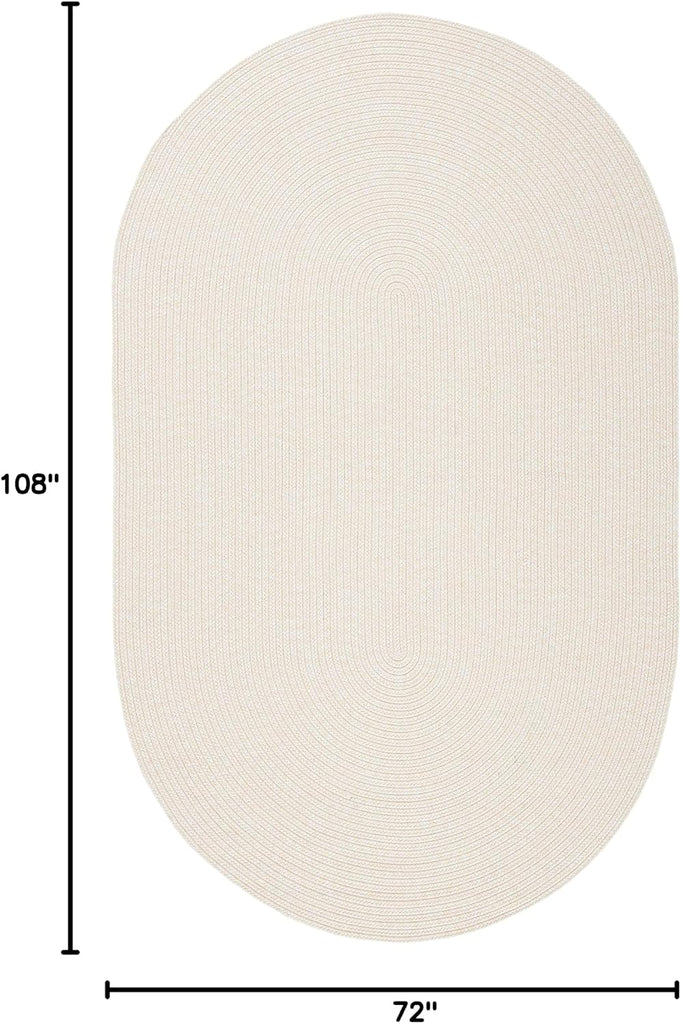 Braided Indoor/Outdoor Washable Oval Rug, Ivory BRD315B