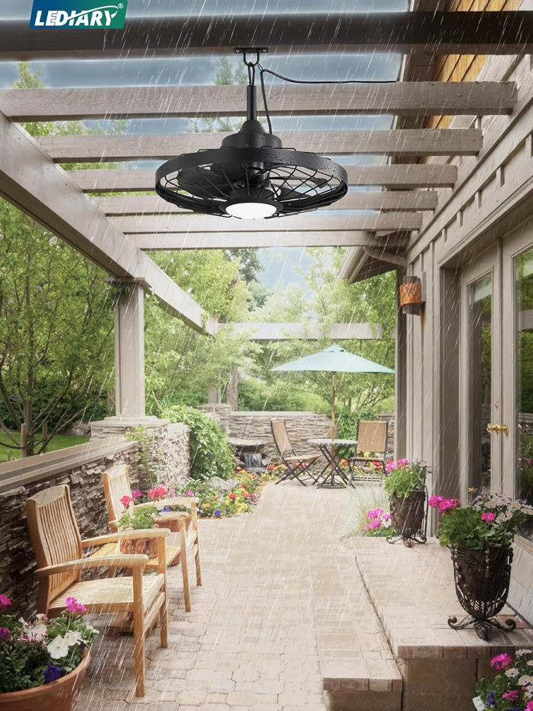 20" Outdoor Ceiling Fan with Lights,IP65 Waterproof Gazebo H - Image 8