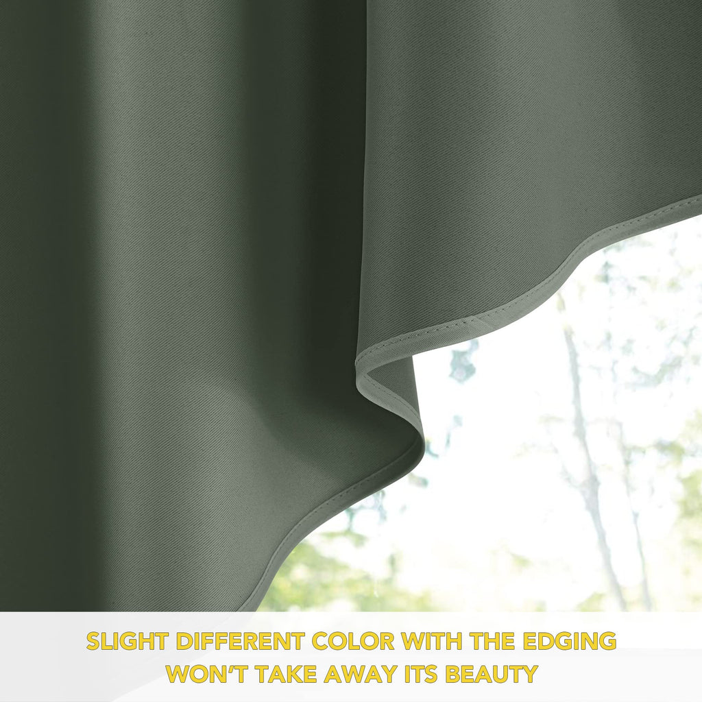 Short Curtains for Small Windows, Thermal Insutaled Room Darkening Farmhouse Curtain Shade Rod Pocket Swag Curtain