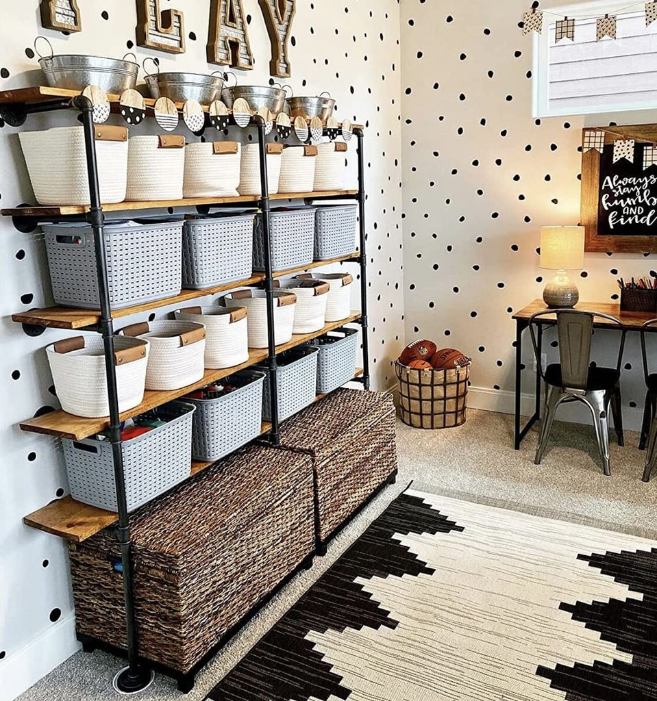 Industrial Retro Wall Mount iron Pipe Shelf, DIY Open Bookshelf, Hung Bracket, Home Improvement Kitchen Shelves, Tool