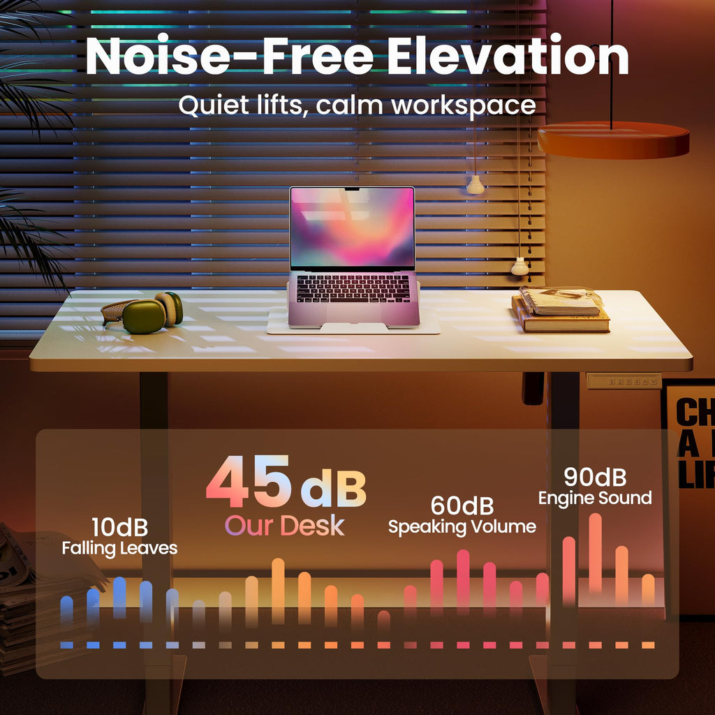 Electric Standing Desk, 48 x 28 Inch Height Adjustable Computer Desk with Storage Bag, 4 Height Memory Settings, Sit