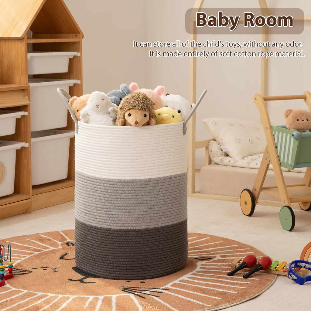 60L Nursery Hamper Laundry Basket Laundry Hamper Gradient Grey