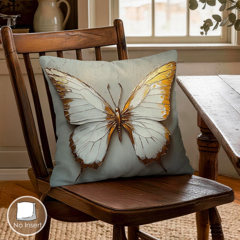 Boho Feather Butterfly Throw Pillow Covers 18 x 18 Inch Set of 4