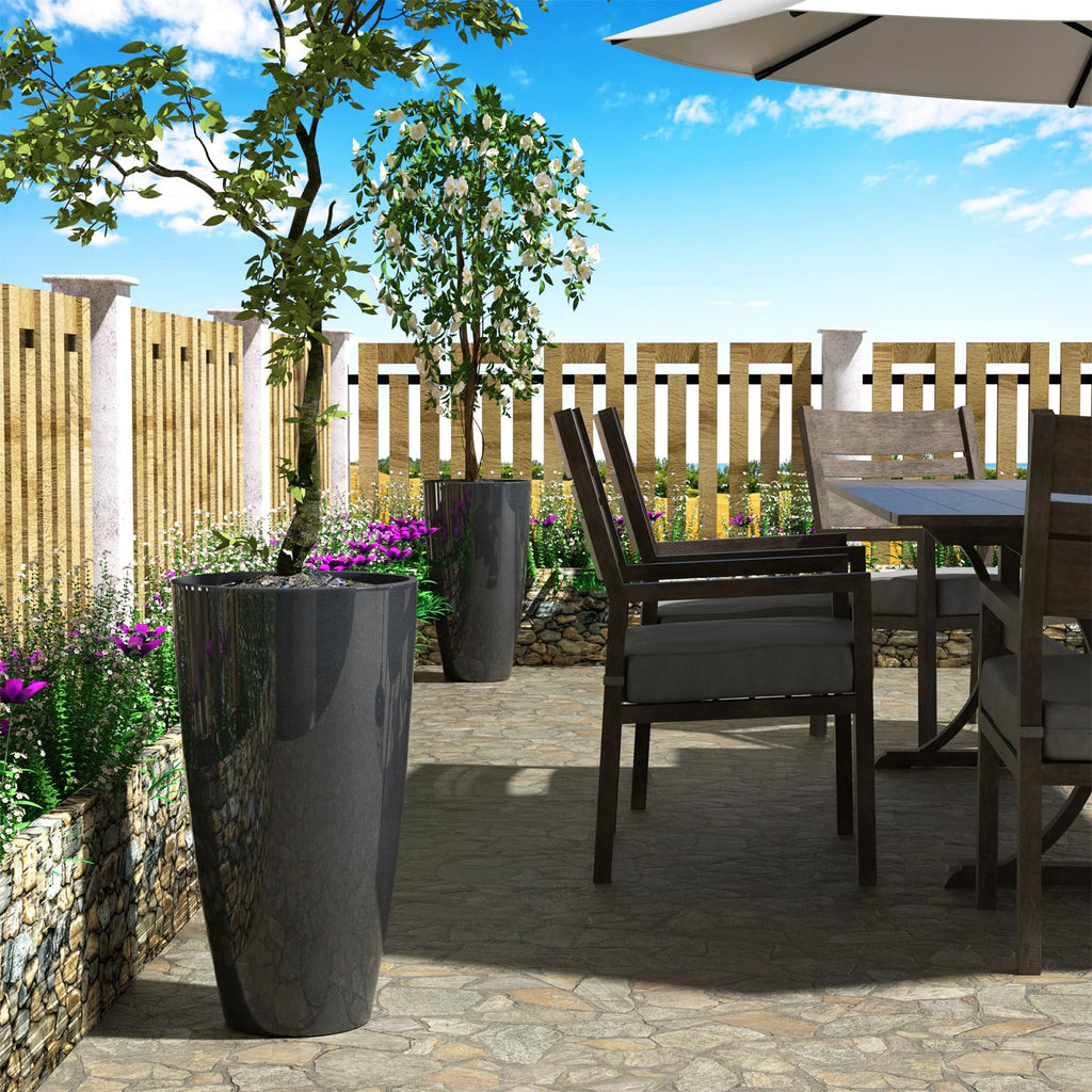 21 inch Tall Planters for Outdoor & Indoor Plants, 2 Pack Sturdy Plant-Flower-Tree Pots for Front Porch Patio Deck