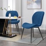 Dining Chairs Set of 4 Modern Velvet Dining Room Chairs Upholstered Dining Chairs with Thick Cushions Metal Legs