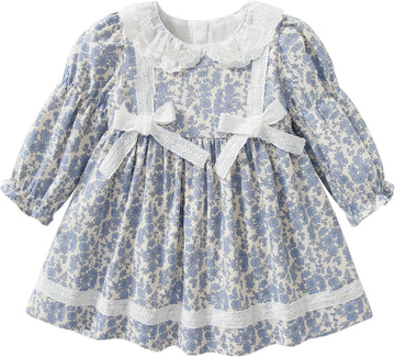 Toddler Floral Dress, Long Sleeve Smocked