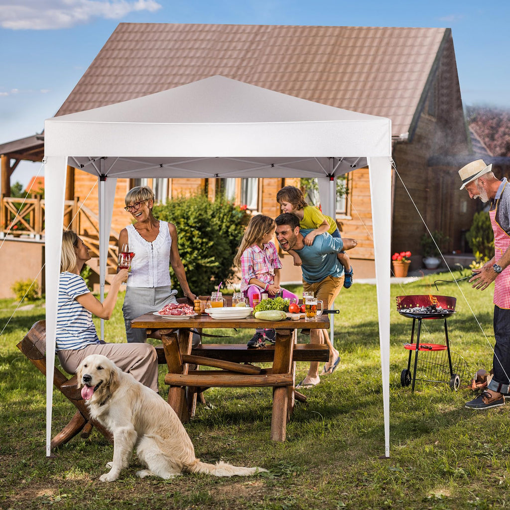 6.5x6.5ft Pop Up Canopy Tent with Carry Bag White
