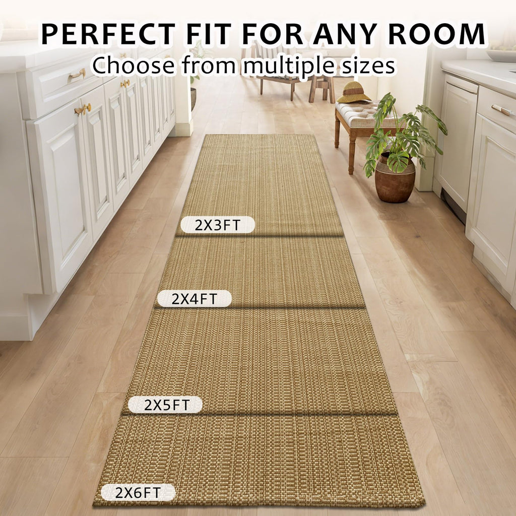 Faux Jute Rug, Braided Runner Rug .