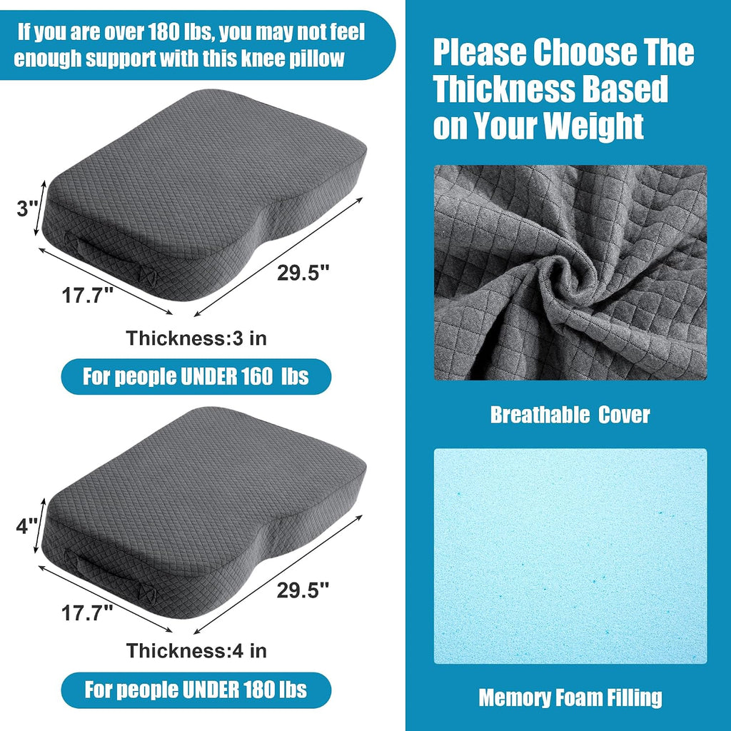 Memory Foam Knee Pillow for Side Sleepers, Leg Pillow for Knee, Separates The Knees for Body Alignment-Between Leg