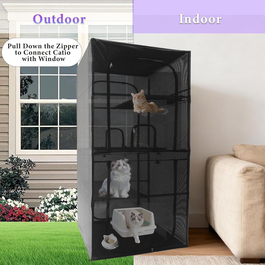 Catio Outdoor Cat Enclosure Window 72.4" H Large Cat Cage