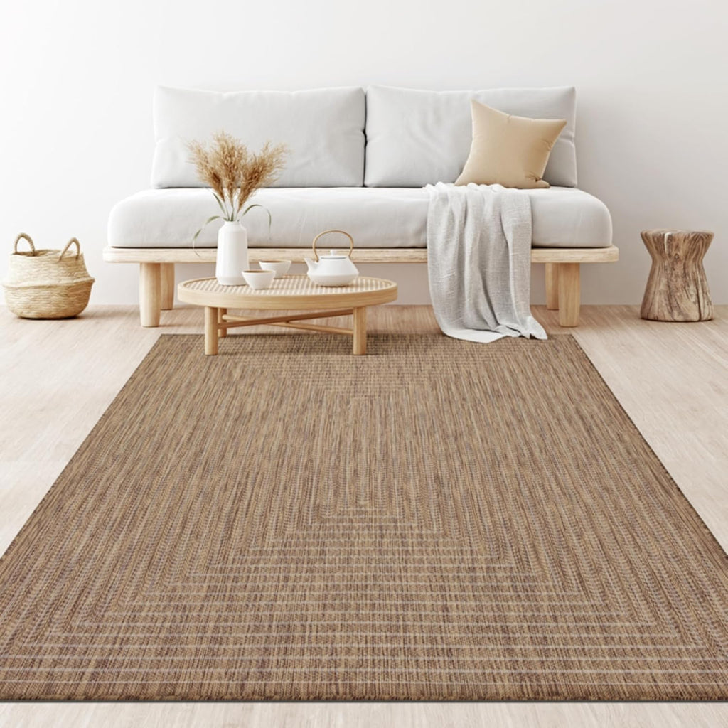 Outdoor Indoor Area Rug, Weather Resistant, Easy to Clean, Stain Resistant Floor Mat for Dining Room