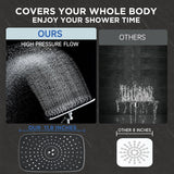 11.8" Rain Shower Head with Handheld, High Pressure Handheld Shower with Multi Spray Modes