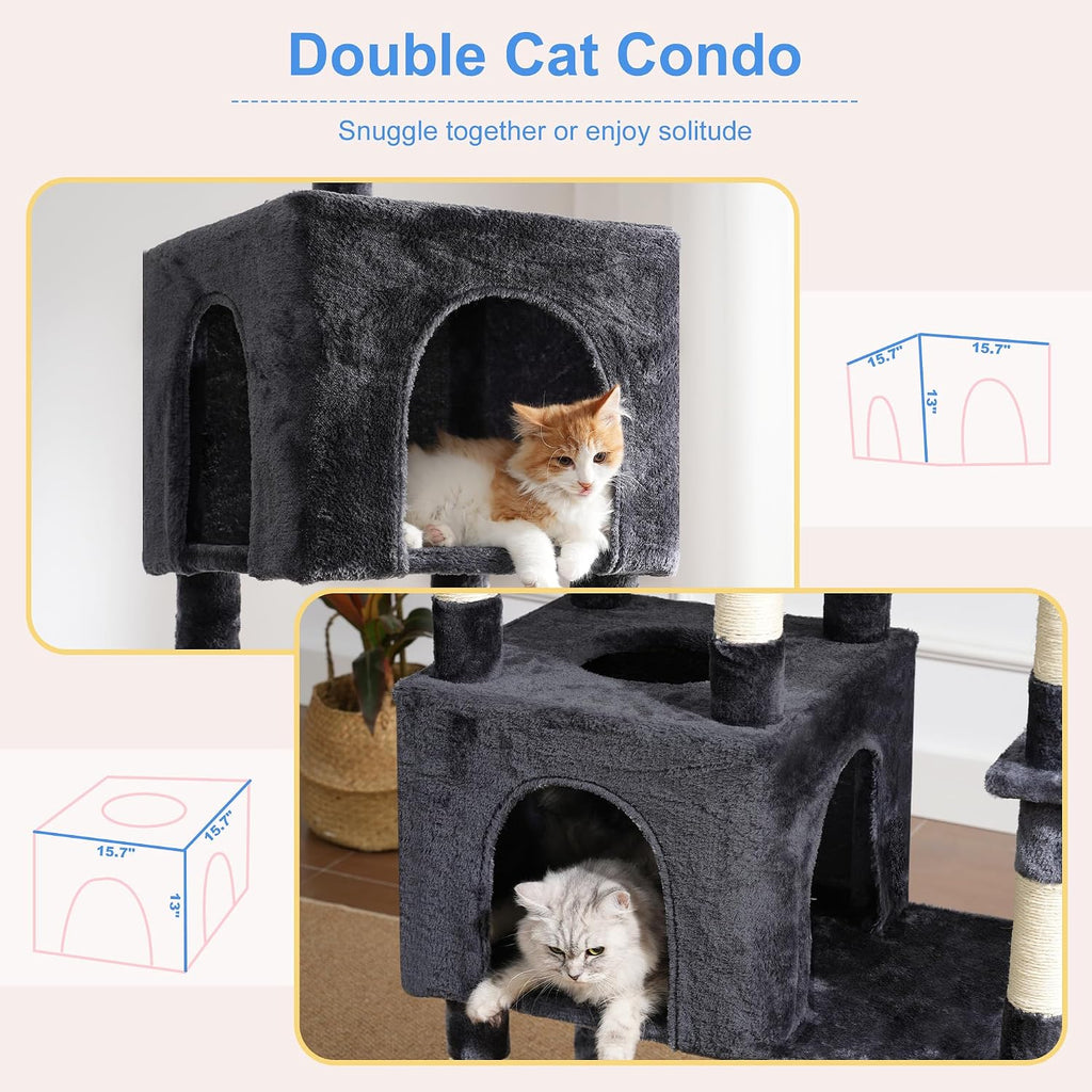 Cat Tree, 76-Inch Tall Heavy Duty Cat Tower for Big Cats