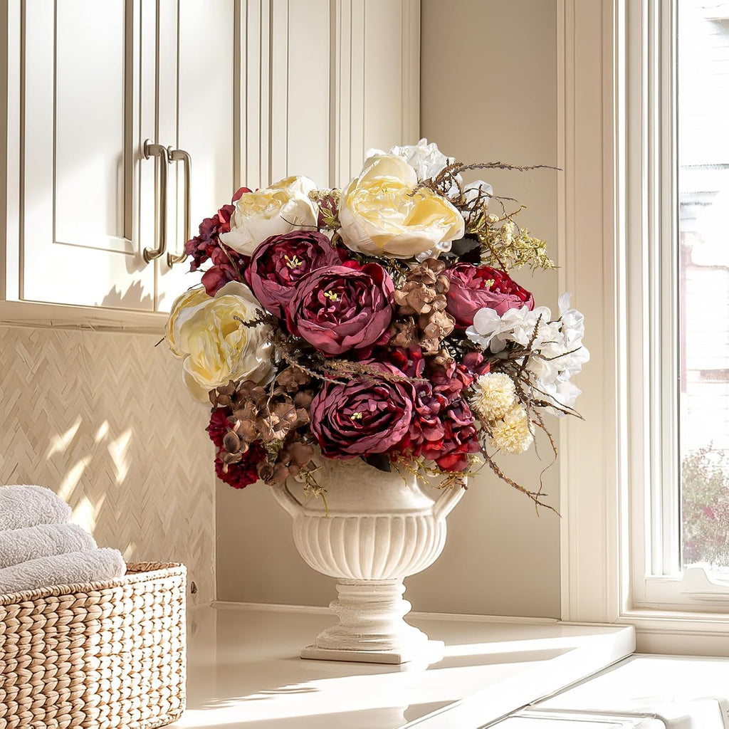 Packs Peonies Artificial Flowers 23 Stems Artificial Peonies Bouquets Silk Faux Peonies Flowers for Arrangements - Set of 20