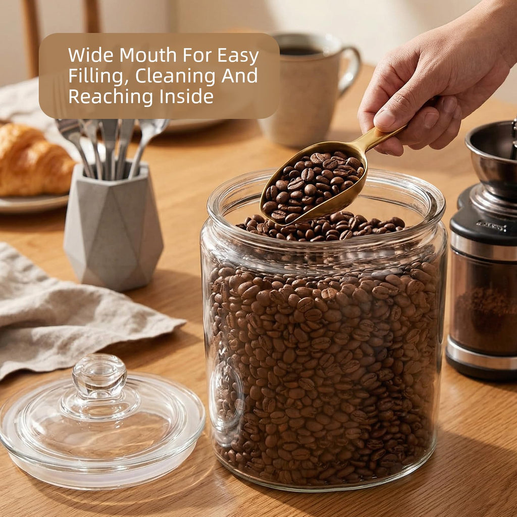 1 Gallon Glass Jar with Lid, Wide Mouth Cookie Jar for Pantry