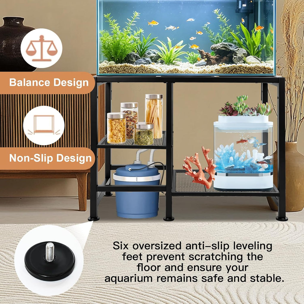 40 Gallon Fish Tank Stand - Aquarium Stand with Power Outlets, 37.7" x 19.2" x 58.66", Heavy-Duty Metal Tank Stand