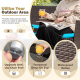 4 Pieces Patio Rattan Chair Wicker, Outdoor Indoor Use Backyard Porch Garden Poolside Balcony Furniture Sets (Blue) A106-B07WBXYLX9
