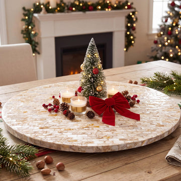 20 Inch Mother of Pearl Lazy Susan for Table Top Turntable