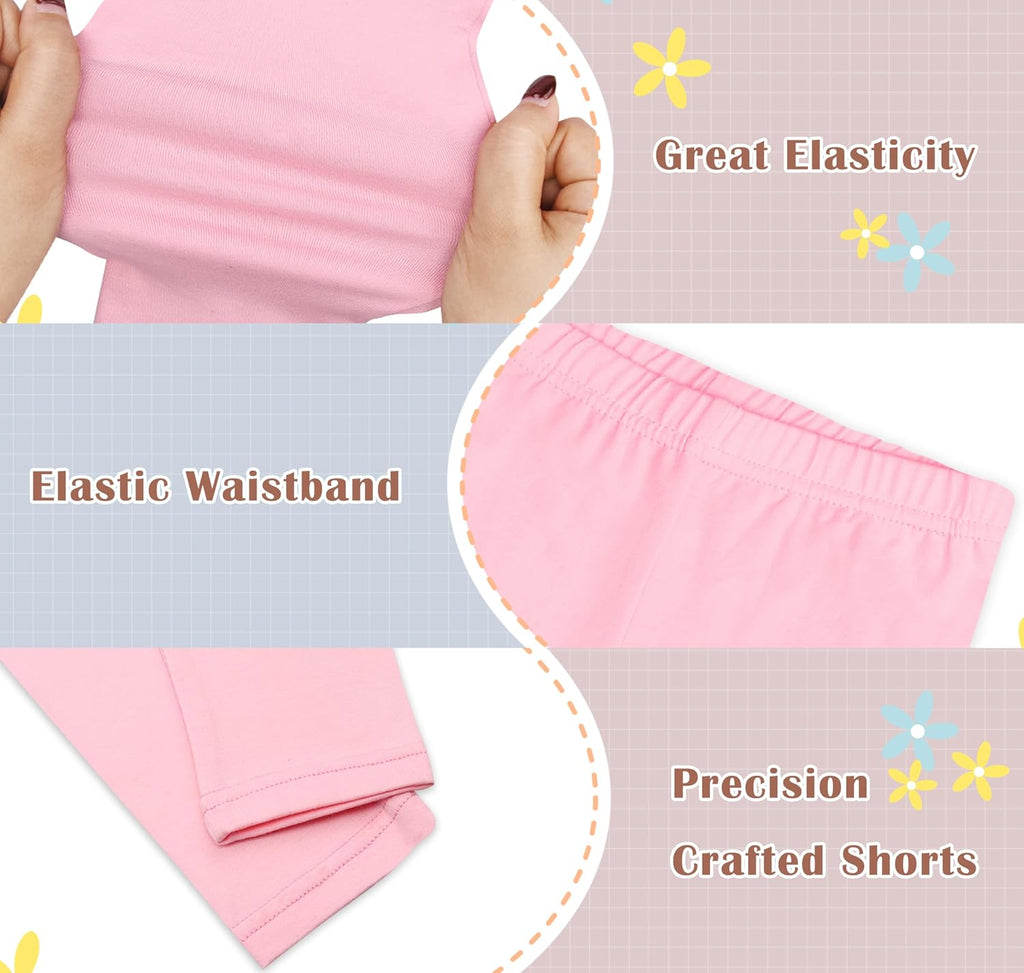 4 Pack Girls Cotton Leggings Stretchy Full Length Tight Pants