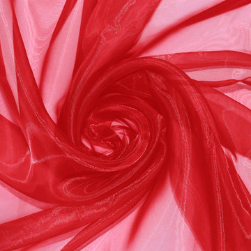 Red Sheer Organza Fabric by The Yard, 3Yards x 60In Wide