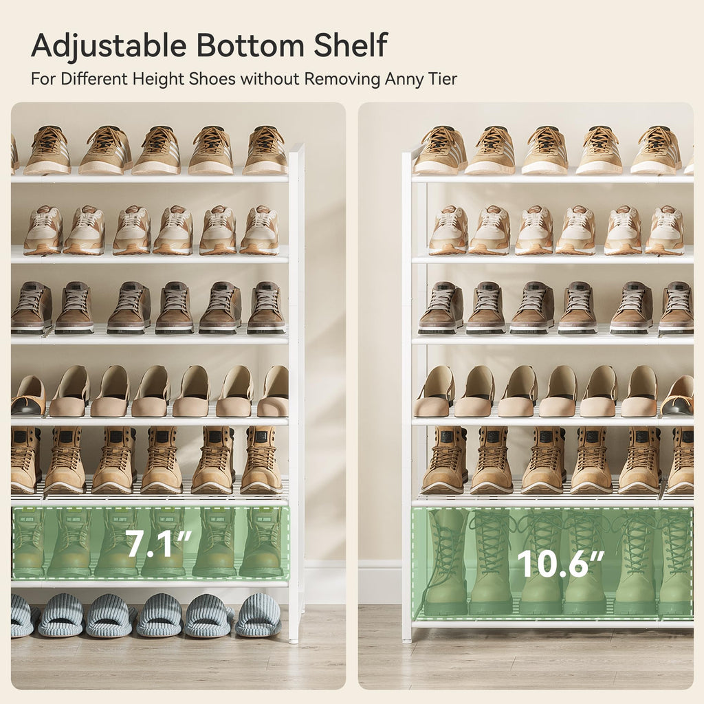 6 Tier Shoe Rack for Closet, Metal Shoe Organizer Holds 36 Pairs