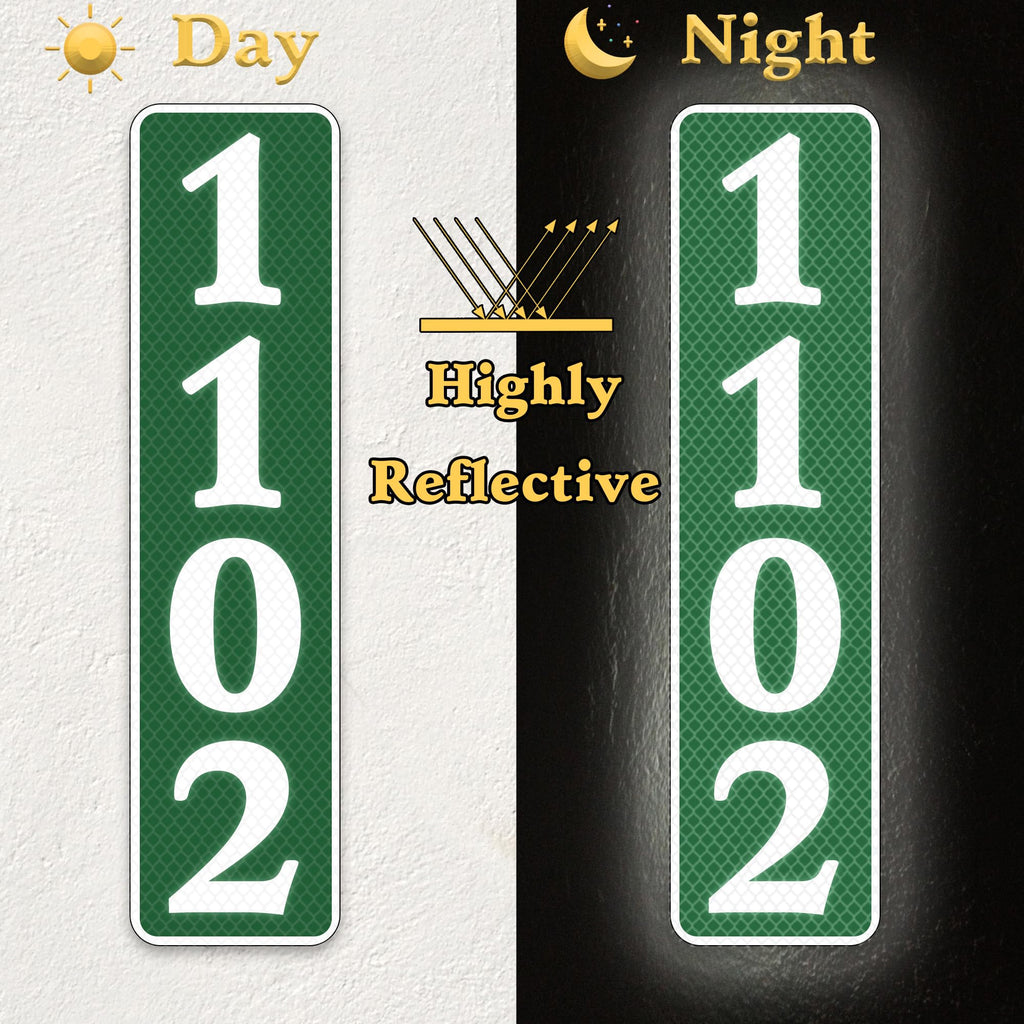 Customized 911 Reflective Address Sign, Address Numbers 16"x4"