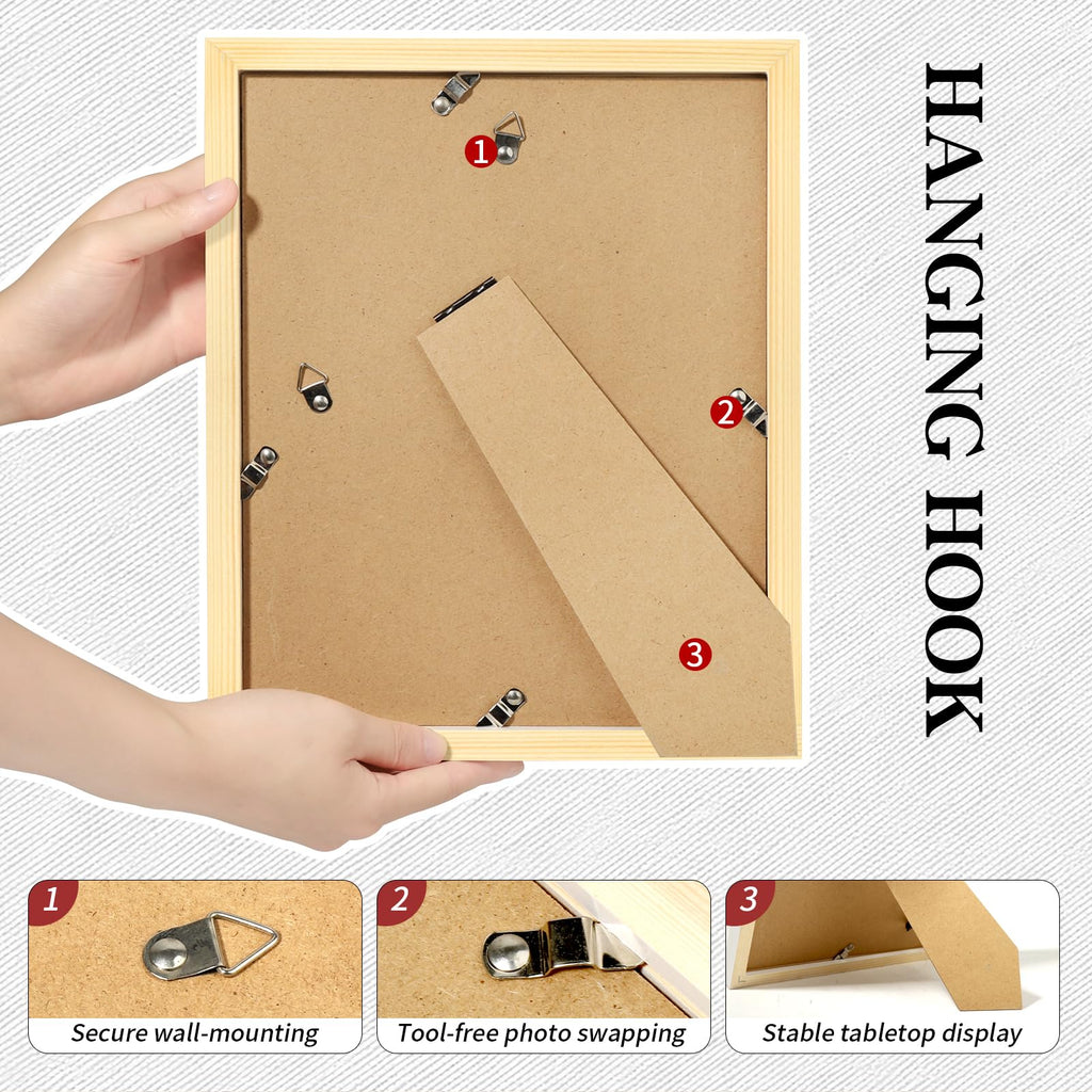 8x10 Picture Frames Solid Wood 4x6 Photo Frame with Mat White 2 Pack