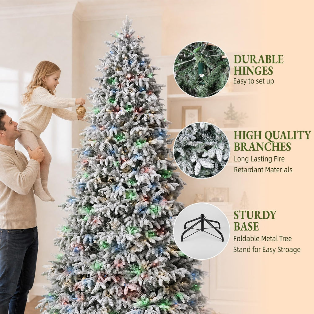 Prelit Luxury Flocked Christmas Tree with Remote Control