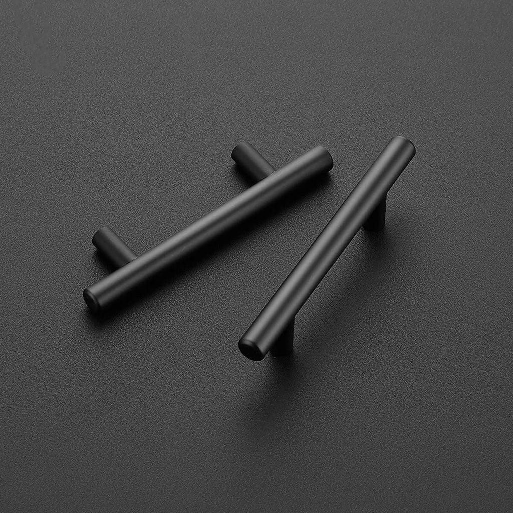 6 Pack | 5 Inch Cabinet Pulls Matte Black Stainless Steel Kitchen Drawer Pulls Cabinet Handles 5InchLength, 3Inch Hole