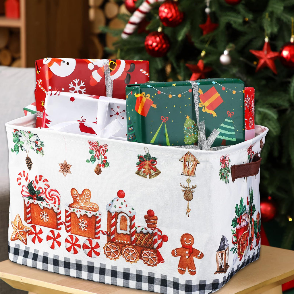 4 Pcs Large Christmas Basket for Gifts Empty, Rustic